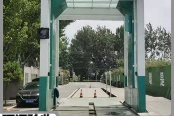 南陽攪拌站車輛洗車機-對射噴搖擺水嘴清洗無盲角[隆茂鑫晟]